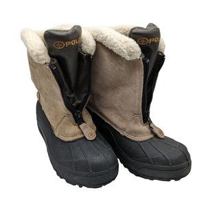 Polaris Thinsulate Womens Boots Size 7 Leather Duck Waterproof Zip